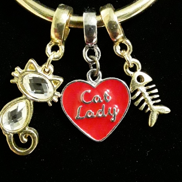 Unknown Jewelry - NWOT Lovely Goldtone "Cat Lady" Charm Necklace